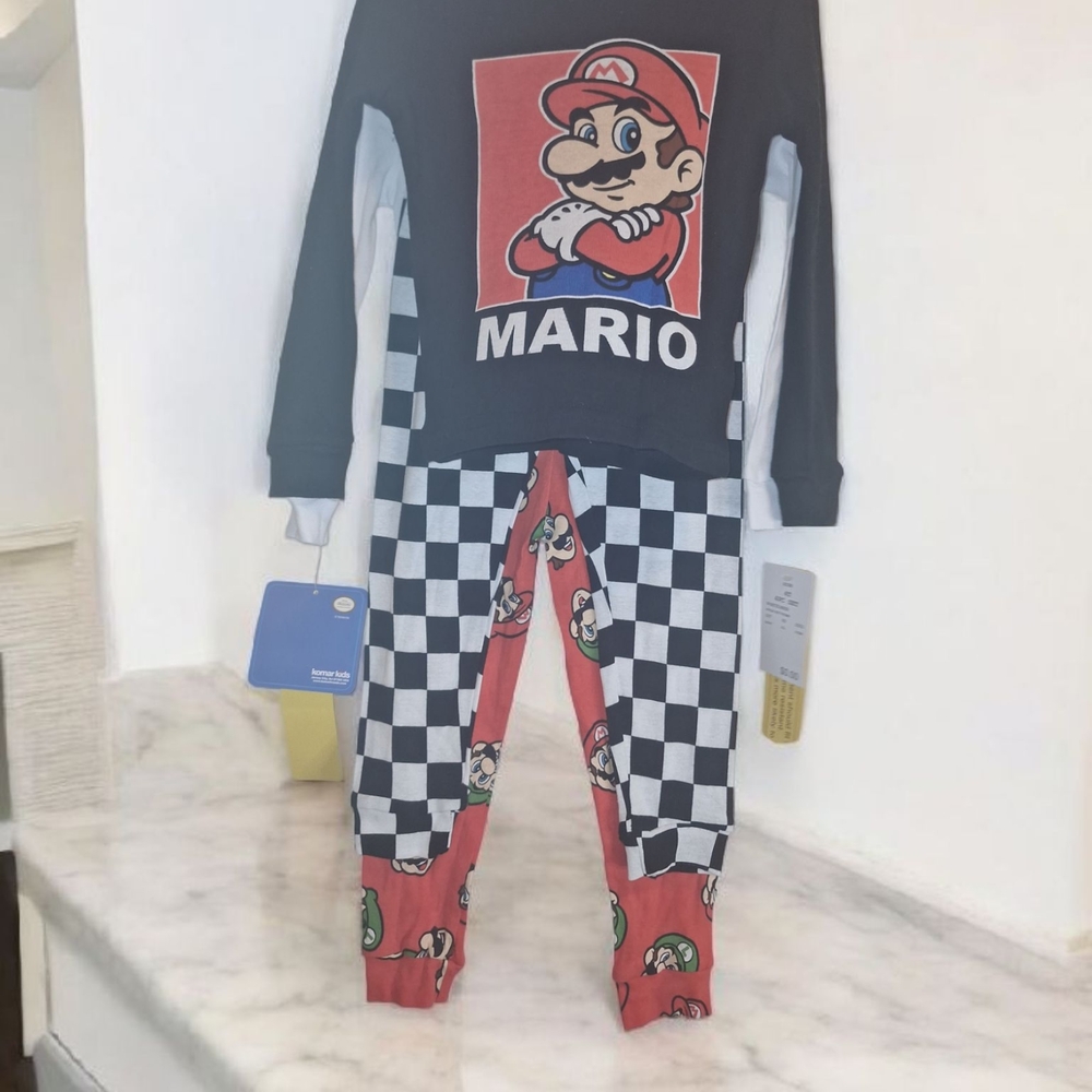 Mario Graphic Pajama 2 Sets 4 Pieces Toal Sz 4T